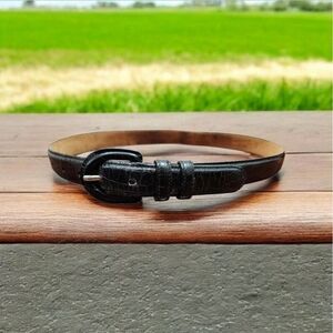 Talbots Leather Croc Embossed Rust Black Fashion Belt Size S